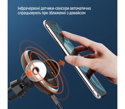 Изображение 9 Держатель ColorWay AutoSense Car Wireless Charger 2 15W Black – CW-CHAW036Q-BK