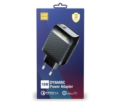 Зображення 2 Зарядний пристрій Luxe Cube Dynamic 18W (1USBх3A) Black – 4446689880896