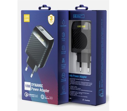 Зображення 3 Зарядний пристрій Luxe Cube Dynamic 18W (1USBх3A) Black – 4446689880896