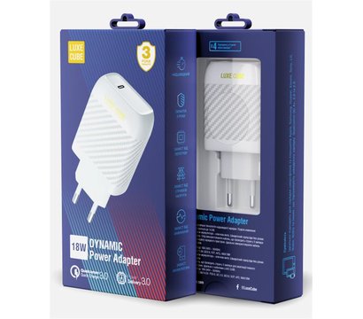 Зображення 3 Зарядний пристрій Luxe Cube Dynamic 18W (1USBх3A) White – 4446689880643
