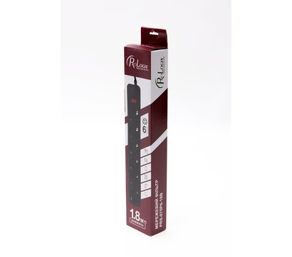 Зображення 3 Мережевий фільтр ProLogix PRS-075P6-18B, 6 р, 1.8 м, Black 6 розеток, Довжина шнура: 1.8 м