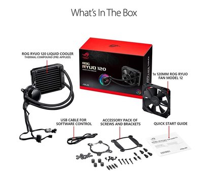 Изображение 5 Охлаждение для процессора Asus ROG Ryuo 1x120mm Aura OLED – 90RC0010-M0UAY0