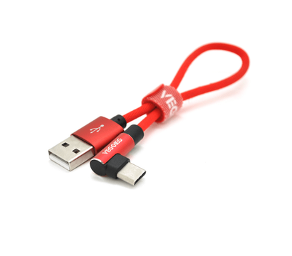 Зображення 2 Кабель Veggieg UT-20R, Type-C, 2.4A, 0,2м, Red - YT-UT-20R