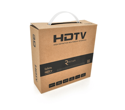 Изображение 2 Кабель мультимедийный Ritar PL-HD348 HDMI-HDMI Ultra HD 4K, 1080P, 5.0m, Black - YT-HDMI(M)/(M)V1.4-5.0m/19930