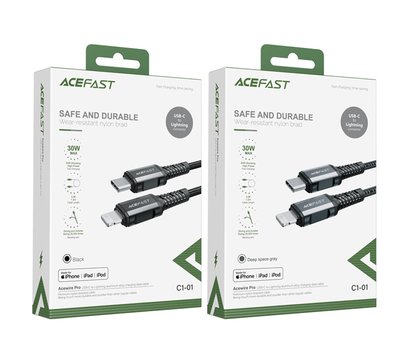 Изображение 3 Кабель Acefast C1-01 USB Type-C Lightning 3 A 1,2m Black - AFC1-01B