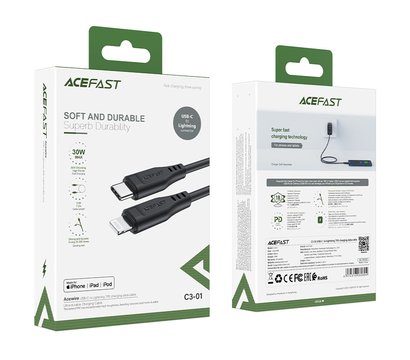 Изображение 3 Кабель Acefast C3-01 Type-C Lightning 3 A 1,2m Black - AFC3-01B