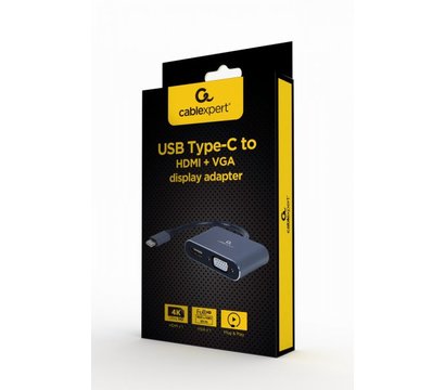 Зображення 2 Адаптер Cablexpert USB-C на HDMI/VGA - A-USB3C-HDMIVGA-01
