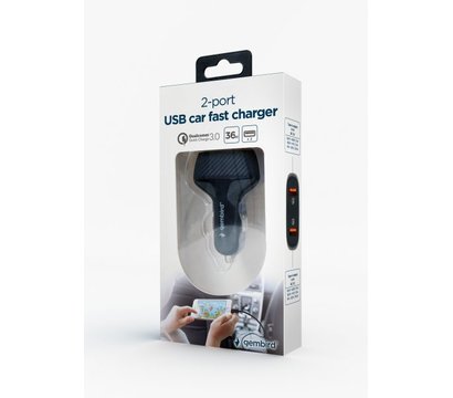 Изображение 5 Зарядное устройство Gembird TA-U2QC3-CAR-01, 36Вт, Black