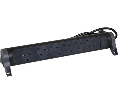 Изображение 3 Сетевой фильтр Legrand 6х2К+З, 16 А, 3 м, black - 694540 6 розеток