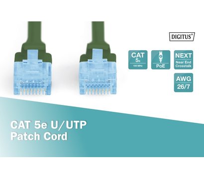 Зображення 4 Патч-корд кручена пара Digitus DK-1511-100/G UTP Cat 5e (10 м) green