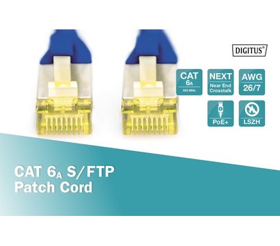 Зображення 5 Патч-корд кручена пара Digitus DK-1644-A-010/B S-FTP Cat.6a (1 м) blue