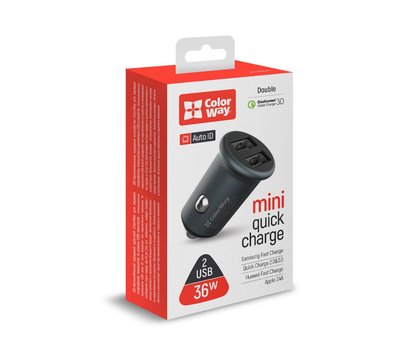 Изображение 9 Зарядное устройство ColorWay (2USBx2.4A, 36W) Quick Charge 3.0 Gray – CW-CHA036Q-GR