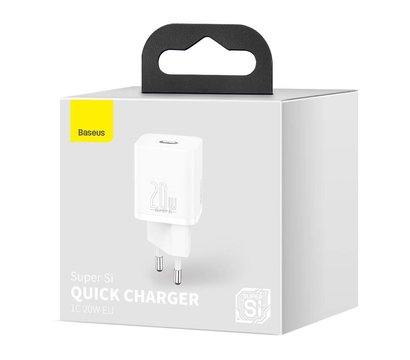 Изображение 7 Зарядное устройство Baseus Super Silicone PD Charger (1USB-C) 20W White – CCSUP-B02