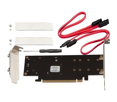 Изображение 3 Адаптер Frime PCI-E x16 to 2xM.2 (M Key+B Key) + 1 x mSata - ECF-PCIEtoSSD009.LP