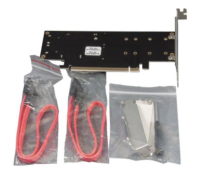 Изображение 4 Адаптер Frime PCI-E x16 to 2xM.2 (M Key+B Key) + 1 x mSata - ECF-PCIEtoSSD009.LP