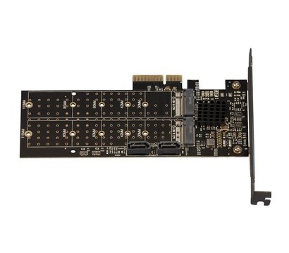 Изображение 2 Frime PCI-E x4 to 2 x M.2 (B Key) + 2 x Sata, 88SE9215 – ECF-PCIEtoSSD012.LP