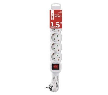 Зображення 2 Мережевий фільтр Emos P1521R 1.5м White 5 розеток
