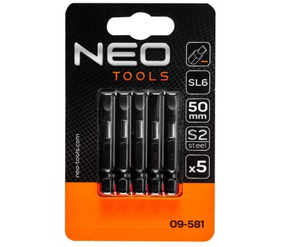 Зображення 2 Біти Neo Tools 50 мм, SL6-5 шт., S2 - 09-581