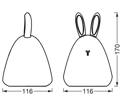 Зображення 3 LED світильник Ledvance Nightlux Touch LED 2,5W Rabbit, micro-USB, RGBW - 4058075602113 на 0.5 Вт