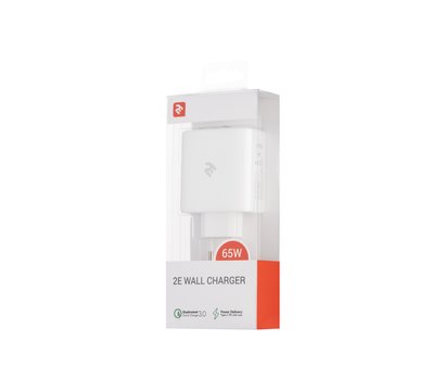 Зображення 2 Зарядний пристрій 2Е USB-C Wall Charger GaN 65W, white – 2E-WC3USB65W-W