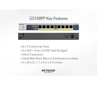 Зображення 3 Комутатор Netgear GS108PP
