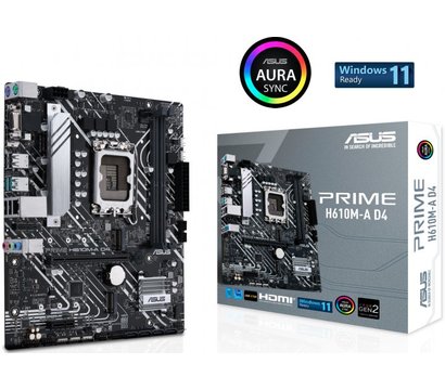 Изображение 2 Материнская плата Asus Prime H610M-A D4 (s1700, Intel H610, PCI-Ex16)