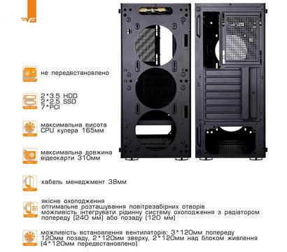 Изображение 4 Корпус Frime Legion Black USB 3.0 no PS – Legion-U3-GLS-4DTRMLT16.6WP