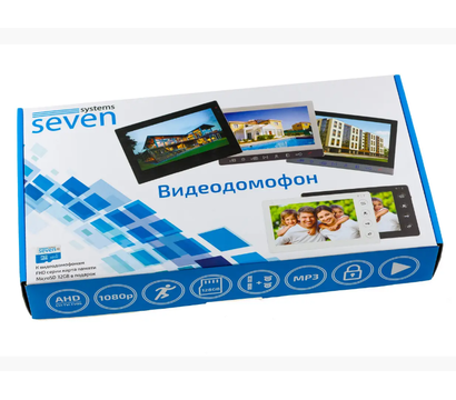 Зображення 3 Домофонна система Seven DP-7574 Kit White, Колір (домофон + панель): білий + чорний