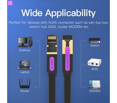 Изображение 6 Патч-корд витая пара Vention ICABD SSTP Cat 7 (0.5 м) black