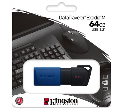 Зображення 6 Накопичувач USB Kingston DataTraveler Exodia M Black/Blue 64GB USB 3.2 - DTXM/64GB