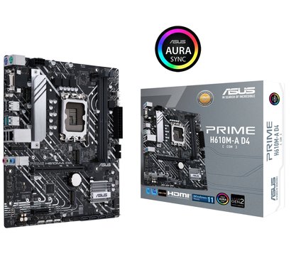 Изображение 2 Материнская плата Asus Prime H610M-A D4 CSM (s1700, Intel H610, PCI-Ex16)