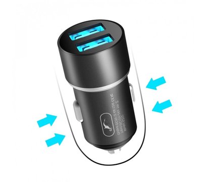 Изображение 2 Зарядное устройство SkyDolphin SZ02 Aluminium (2USB, 2.4A) Black — AZP-000074