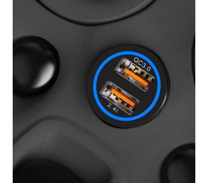 Зображення 3 Зарядний пристрій SkyDolphin SZ15 Aluminium QC3.0 (2USB, 2.4A) Black — AZP-000087