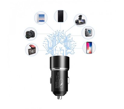 Изображение 4 Зарядное устройство SkyDolphin SZ02V Aluminium (2USB, 2.4A) Black — AZP-000073