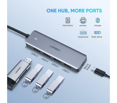 Изображение 2 USB Hub (хаб) Ugreen CM219 Grey