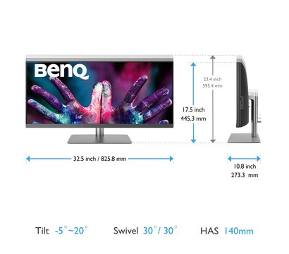 Изображение 10 Монитор BenQ PD3420Q IPS Grey – 9H.LJHLB.QPE