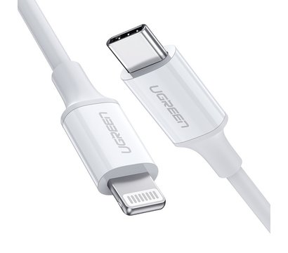 Зображення 2 Кабель Ugreen US171 USB 2.0 Type-C M-Lightning M, 2 м, 3A White - 60749