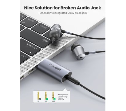 Зображення 3 Звукова карта Ugreen CM383 Grey