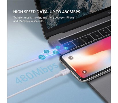 Зображення 4 Кабель Ugreen US171 USB 2.0 Type-C M-Lightning M, 2 м, 3A White - 60749