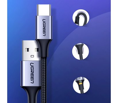 Изображение 5 Кабель Ugreen US288 USB 2.0 AM-Type-C M, 2 м, 3.0A Black - 60128