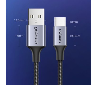 Зображення 6 Кабель Ugreen US288 USB 2.0 AM-Type-C M, 1.5 м, 3.0A Black - 60127