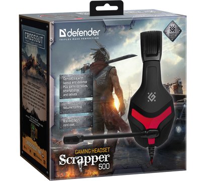 Зображення 7 Навушники Defender Scrapper 500 Red-Black – 64500 выносной