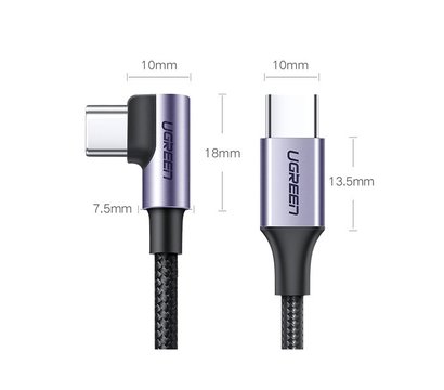 Зображення 8 Кабель Ugreen US255 USB 2.0 Type-C M-M, 1 м, Black-Grey - 50123