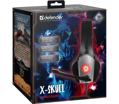 Зображення 8 Навушники Defender X-Skull,  2.1 м, Black-Grey — 64585 выносной