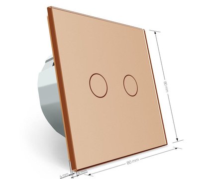 Изображение 2 Сенсорный выключатель Livolo VL-C702-IP-13 Gold glass золотое