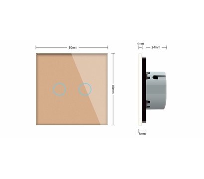 Изображение 4 Сенсорный выключатель Livolo VL-C702-IP-13 Gold glass золотое