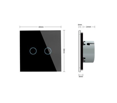 Изображение 4 Сенсорный выключатель Livolo VL-C702-IP-12 Black glass черное