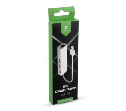 Изображение 3 USB хаб Vinga VCP2H3USB2LANWH