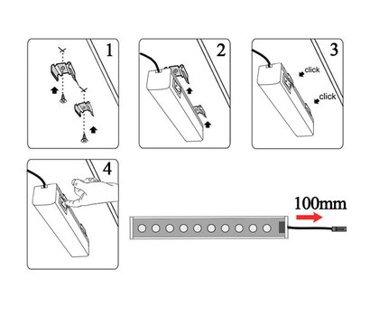 Зображення 3 LED світильник Ledua N4-1-500 220V 4,8W 900lm 6000k switch алюміній + пластик