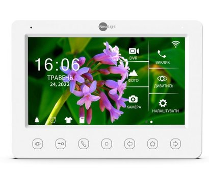 Изображение 3 Домофонный комплект NeoLight NeoKIT HD WF Silver сенсорные кнопки, Цвет (домофон + панель): белый + серый